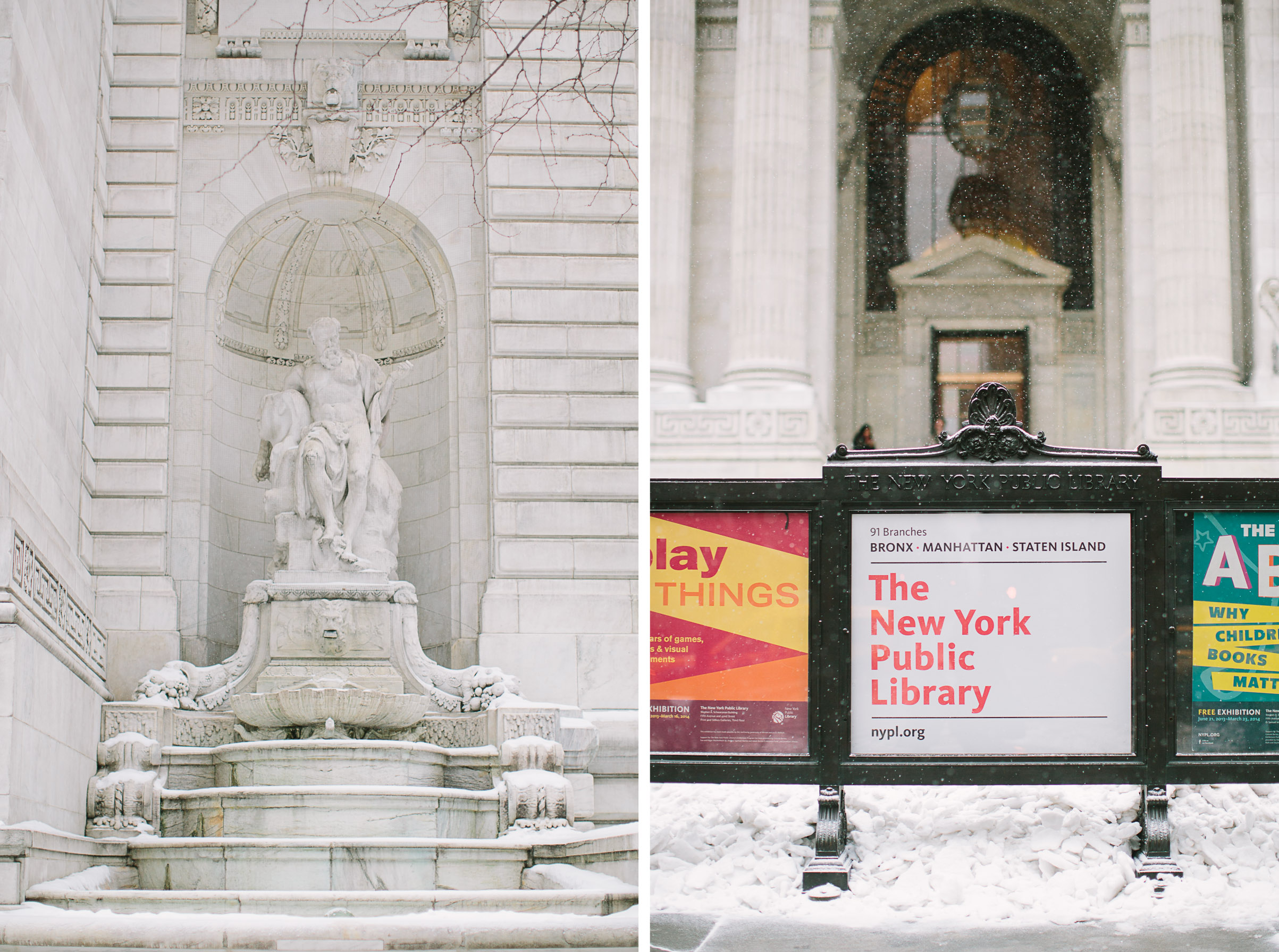 NY Public Library Engagement Photos_Grand Central Engagement Photography_Snowy NYC Engagement Session